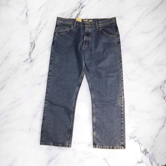 Wrangler Mens Regular Fit Jeans Medium Wash Blue Denim Advanced Comfort 36 X 29 - Picture 1 of 8